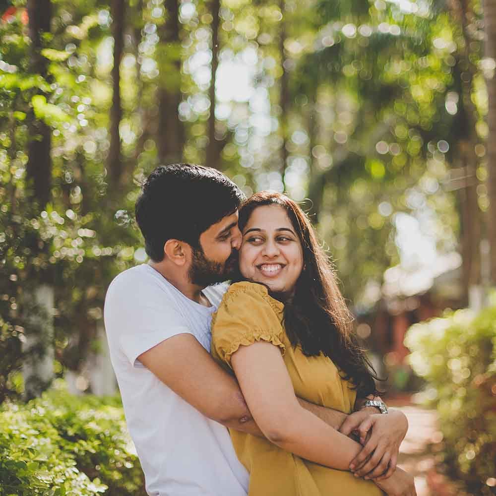 Neha & Vikrant's winter morning pre wedding shoot at Girivan